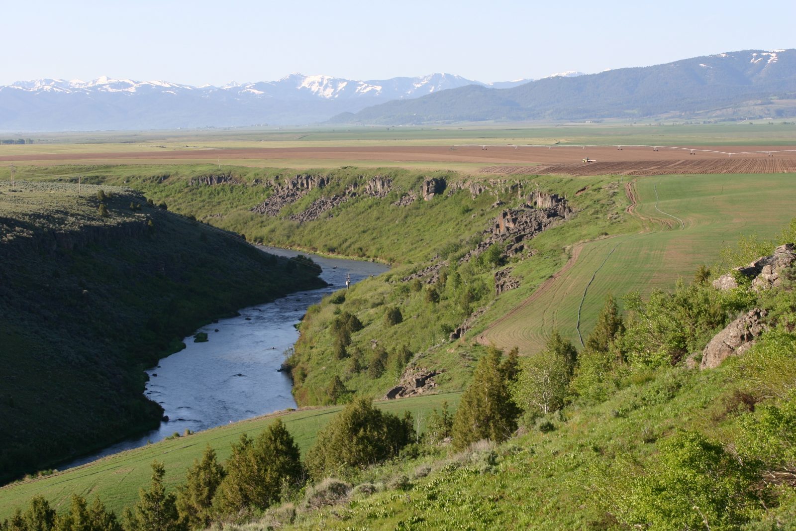 ag field and river Farms and Fish